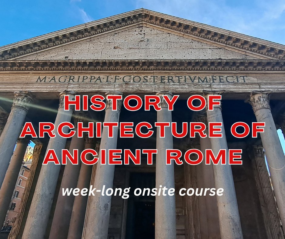 AncientRomeLive's tweet image. NEW COURSE: History of Architecture 
of Ancient Rome. Join us in May for a week-long onsite exploration of the Eternal City&apos;s architectural legacy from ancient wonders to modern history! 

SIGN UP!

🔗ancientromelive.org/courses/#histo…

#ancientromelive #romearchitecture #ancientrome