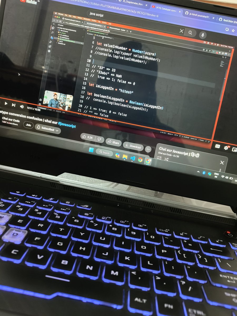 RedC0der's tweet image. I just started to learn JavaScript from YT   &quot;chai or code &quot;.
I just want to share my experience 

I would like to give a big thanks to @Hiteshdotcom  sir for this master piece playlist ❤️.
.
.
.
#javascript

Literally it is 24 carate Gold