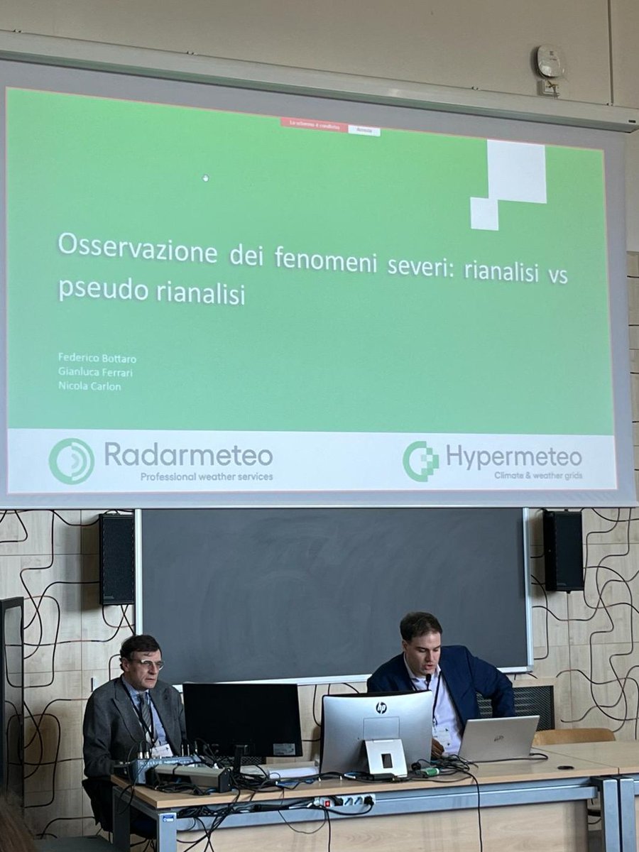 hypermeteo's tweet image. @hypermeteo e @radarmeteosrl hanno preso parte al 𝟓° 𝐂𝐨𝐧𝐠𝐫𝐞𝐬𝐬𝐨 𝐍𝐚𝐳𝐢𝐨𝐧𝐚𝐥𝐞 organizzato da @aisam_meteo con @unisalento e @CnrIsac con l&apos;intervento di Federico Bottaro sul confronto tra #rianalisi e #pseudorianalisi📈🌐

#weatherAI #weatherforecast #weathertech