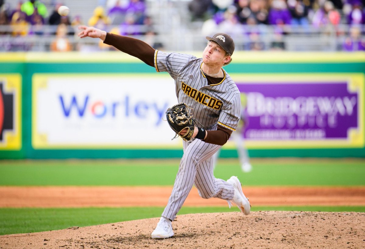 From The MAC Preview 📂

<a href="/WMUBaseball/">Western Michigan Baseball</a> features a stable of power arms, led by 2023 second-team all-<a href="/MACSports/">MACtion</a> selection <a href="/brady_mil3/">Brady Miller</a>.

The 6-foot-5, 225-pound righthander's fastball ranges from 92-95 mph, and his control took a leap forward last season.

🔗 d1ba.se/49jn6JD