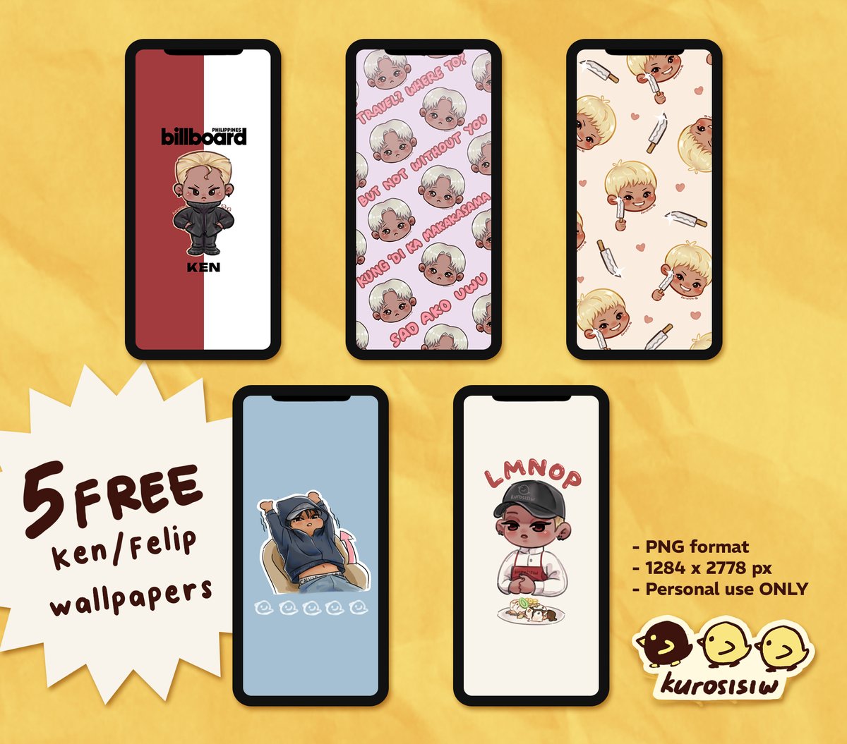 Hi I just launched my ko-fi page! 🐤🐤
Kape akala daw ☕️

I'll be putting wallpapers etc on my page, it's completely free :D

Releasing my first batch of Ken wallpapers for now!
You can get them here:
ko-fi.com/s/953413ee53

#SB19 #SB19_KEN #KofiChallenge