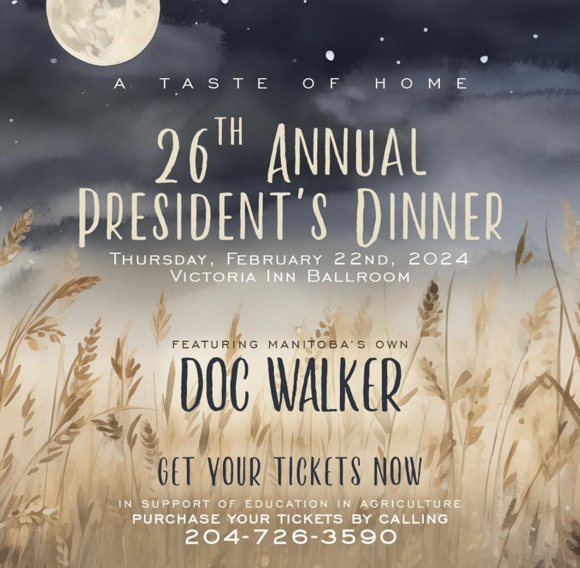 The <a href="/ProvincialEx/">Provincial Exhibition of Manitoba</a> 26th annual Presidents Dinner featuring Doc Walker is right around the corner! If you can make a donation to our live, silent or raffle table and be featured at the event please let us know! #ThankYou