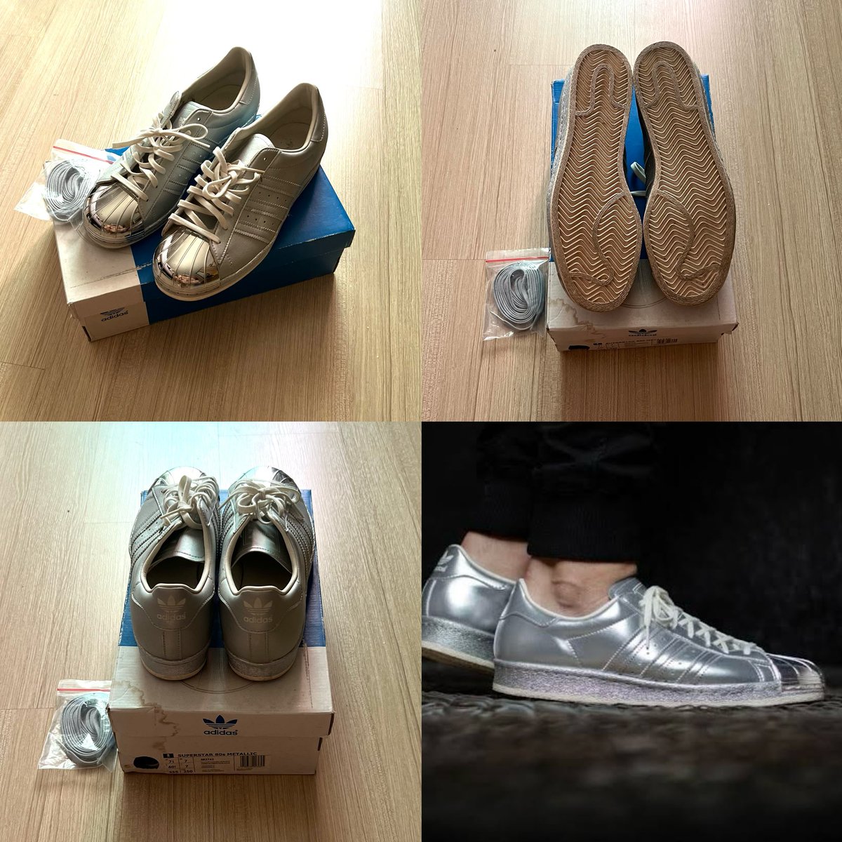 HSelleverythin1's tweet image. ADIDAS Superstar 80s 💖
♡ ของแท้ สภาพ 95% size 40 1/2
♡ สี Silver มาพร้อมกล่อง และ เชือกสีเงิน

ราคา 1,099 บาท (ส่งฟรีทั่วประเทศไทย)

♡ 𝗖𝗼𝗻𝘁𝗮𝗰𝘁 : linktree.com/heejins.group 

#thaibrand #brandname #hiend
#secondhand #secondhandbrandname 
#fashion #outfit #style #jacket