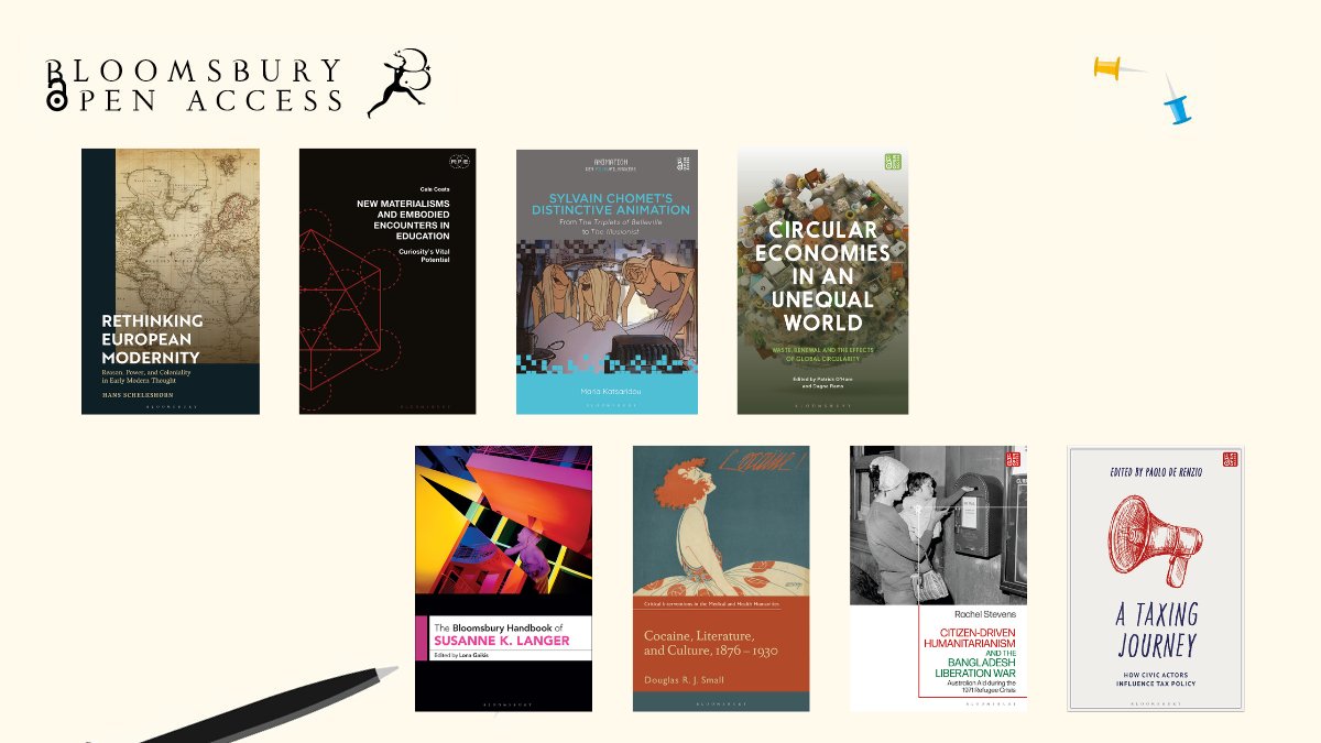 New #openaccess books from @BloomsburyPhilo , @BloomsburyAcEd , @BloomsburyLit , @BloomsburyMedia & @BloomsburyPol ! Find out more below 👇🧵