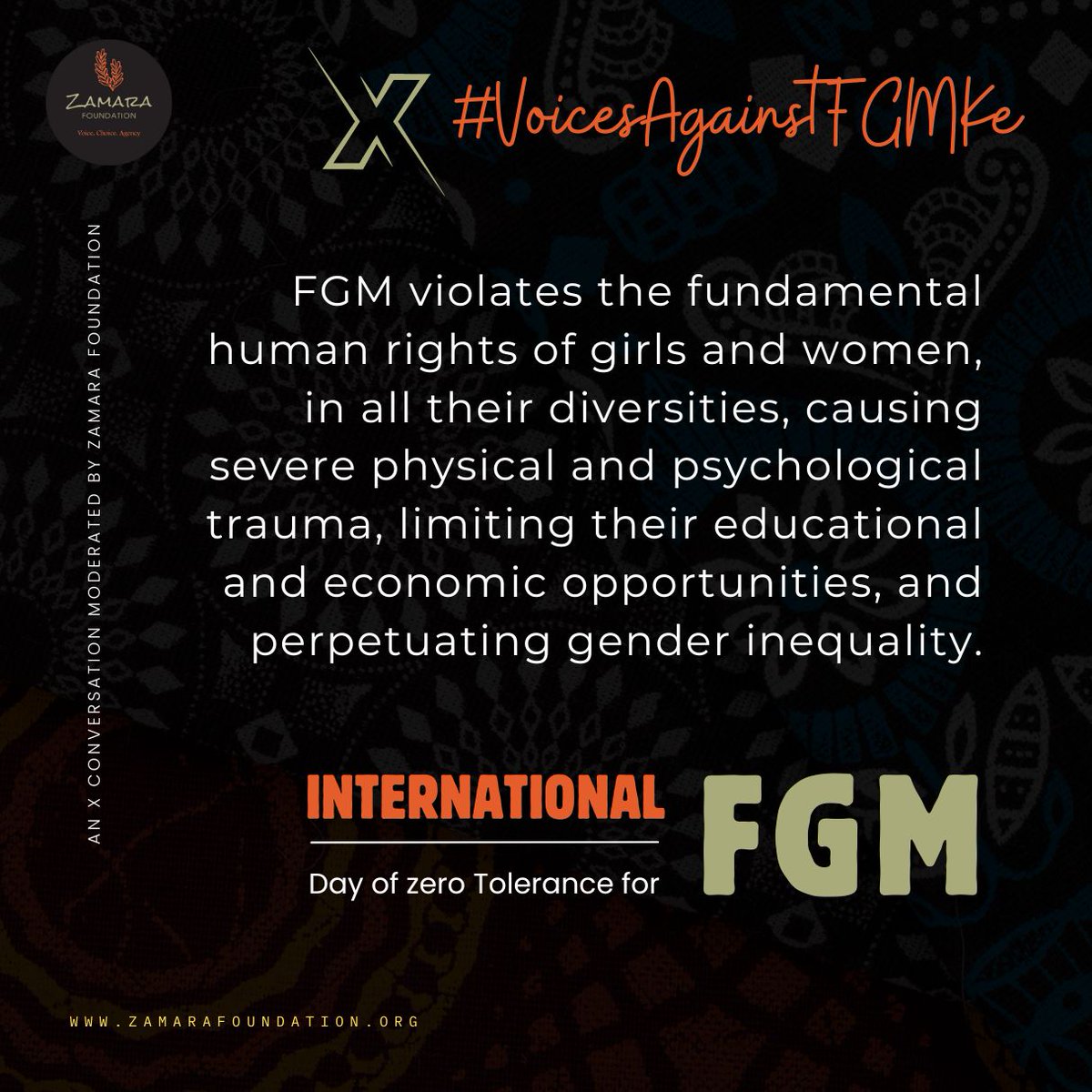 Let's face it. FGM is a grave violation of human rights, that robs women of their humanity and violates their right to life, health and dignity. It's time to end this harmful practice and uphold the rights of all individuals. #VoicesAgainstFGMKe #ZamaraVoices @Zamara_fdn