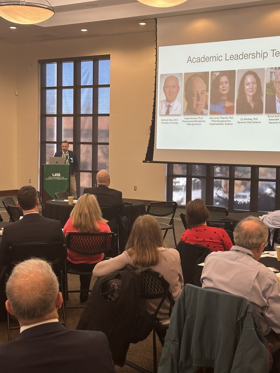Our director, @mattmight, is speaking this morning at the @UABHeersink Annual Research Retreat. Presenting on the importance of #AI in health care, Dr. Might shares examples of how AI impacted a specific patient case.