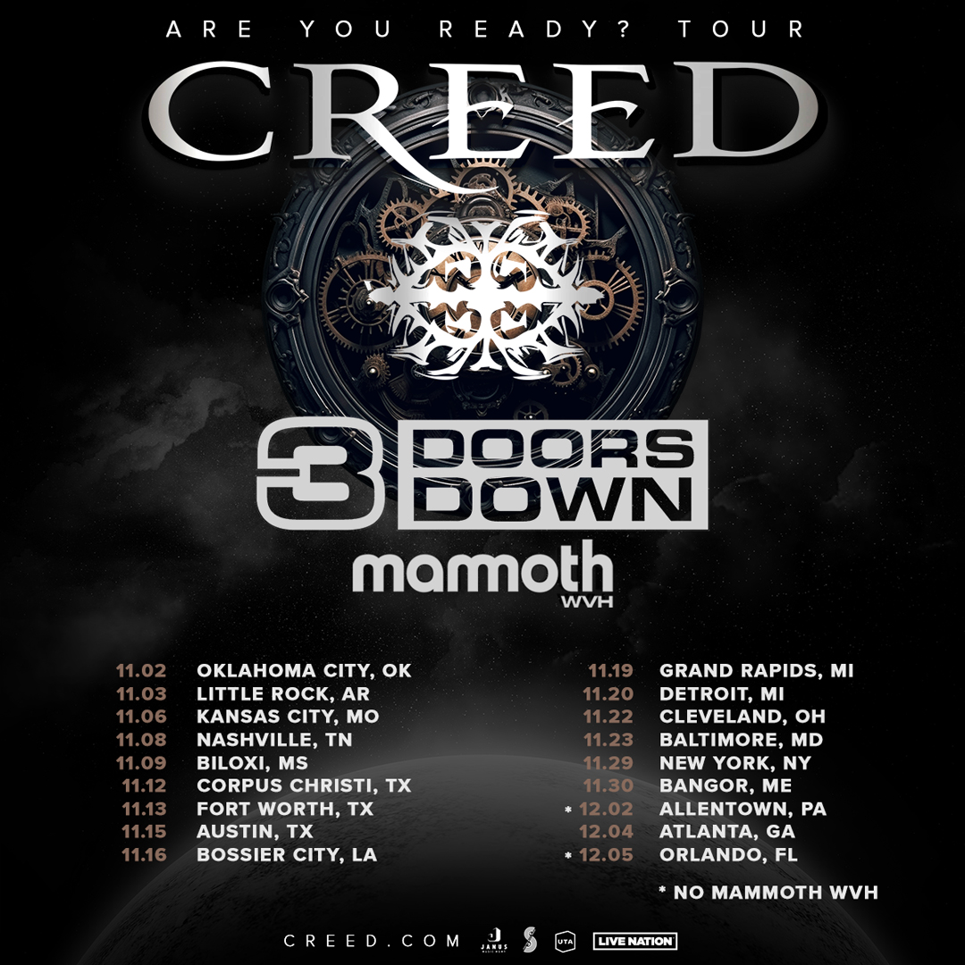 Are You Ready for more cities this fall? Pre-sale begins today at 12pm ET through Thursday 2/8 at 10pm local with code 3DD24. General on sale is this Friday, 2/9 at 10am local. VIP packages available. See you guys out there! 🤘 3doorsdown.com/#!/events