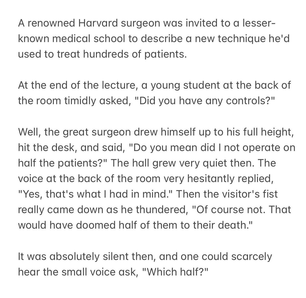 This is the greatest randomized controlled trial joke ever told