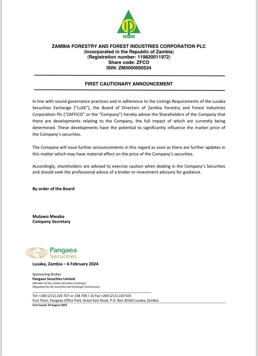 FinInsightZam's tweet image. Cautionary from ZAFFICO

@LuSE_Plc 
#Cautionary
#Trading