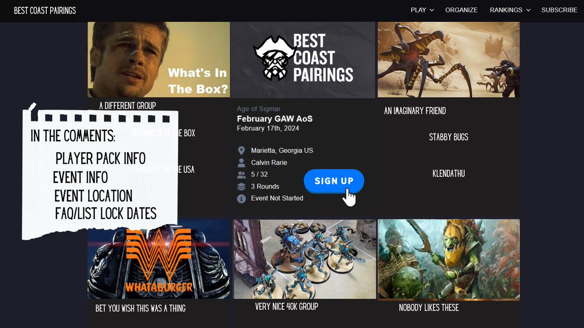 RTT is happening Saturday the 17th! Lists are due the Friday night before. Be sure to sign up and get your lists in promptly! Any additional info will be in the comment thread. #warhammer #warhammeraos