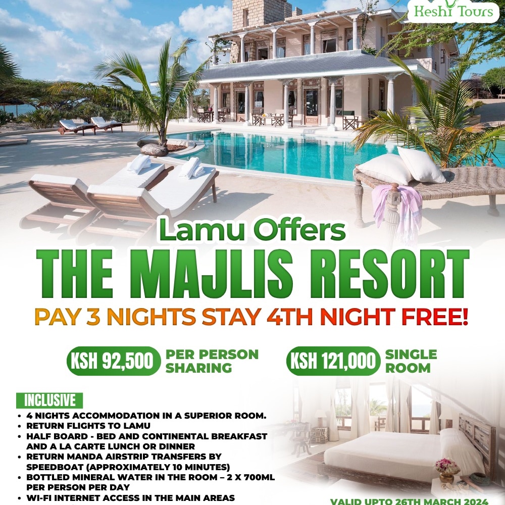 Visit Keshi Tours today &amp; get your mind blown by our amazing TRAVEL PACKAGES!

☎️ : 0735 737 354
📧 : keshitours@gmail.com 
🌐: keshitours.com

#Travelwithkeshitours #Toptravelagency #Tembeakenya