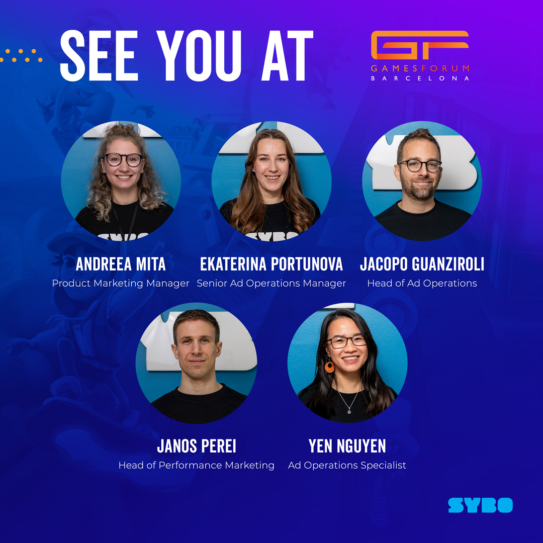 Come say hello at Gamesforum Barcelona! Don't miss out on Andreea speaking at the Alternative Growth, The Gamesforum Organic Growth Panel and Janos presenting, Mastering In-House Cross Promotion – SYBO Case Study! #SYBO #SubwaySurfers #MobileGames #Gamesforum