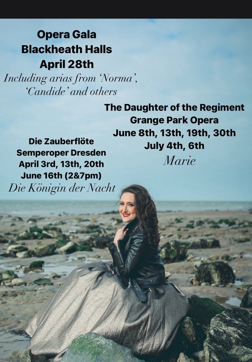 Some added dates and events for the rest of the season!

Can’t wait to get my teeth into some new rep and of course, sing some more of my Queenie!

Photography: <a href="/victoriacadisch/">Victoria Cadisch</a> 
Hair/makeup: <a href="/eszterhercsik/">Eszter Hercsik</a> 
Dress: @JovaniFashions 
Jacket: <a href="/AllSaintsOffic/">All Saints</a>