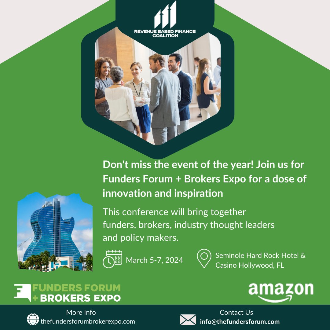 Join us for Funders for Funders Forum + Brokers Expo in Hollywood, FL!
•
•
•
#revenuebasedfinance #businessfunding #workingcapital #smallbusiness #business #fundersforum #hollywood
