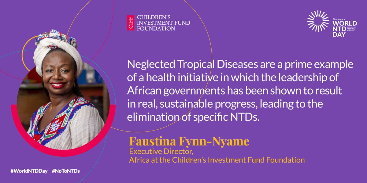 A week on from World NTD Day, we must build on the momentum to create a world where no country, family or child suffers from these preventable and treatable diseases. Read more from Faustina Fynn-Nyame calling for a country-led approach to #beatNTDs tinyurl.com/y8yma7ds