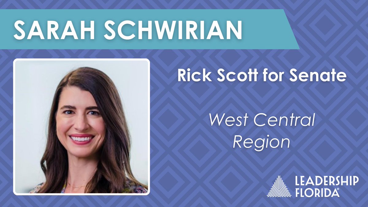 LeadershipFla's tweet photo. Welcome to new #ConnectClass13 member, @SarahSchwirian, in the #WestCentralRegion. Sarah is the deputy campaign manager and finance director for Rick Scott for Senate. https://t.co/6iM8iOpvys