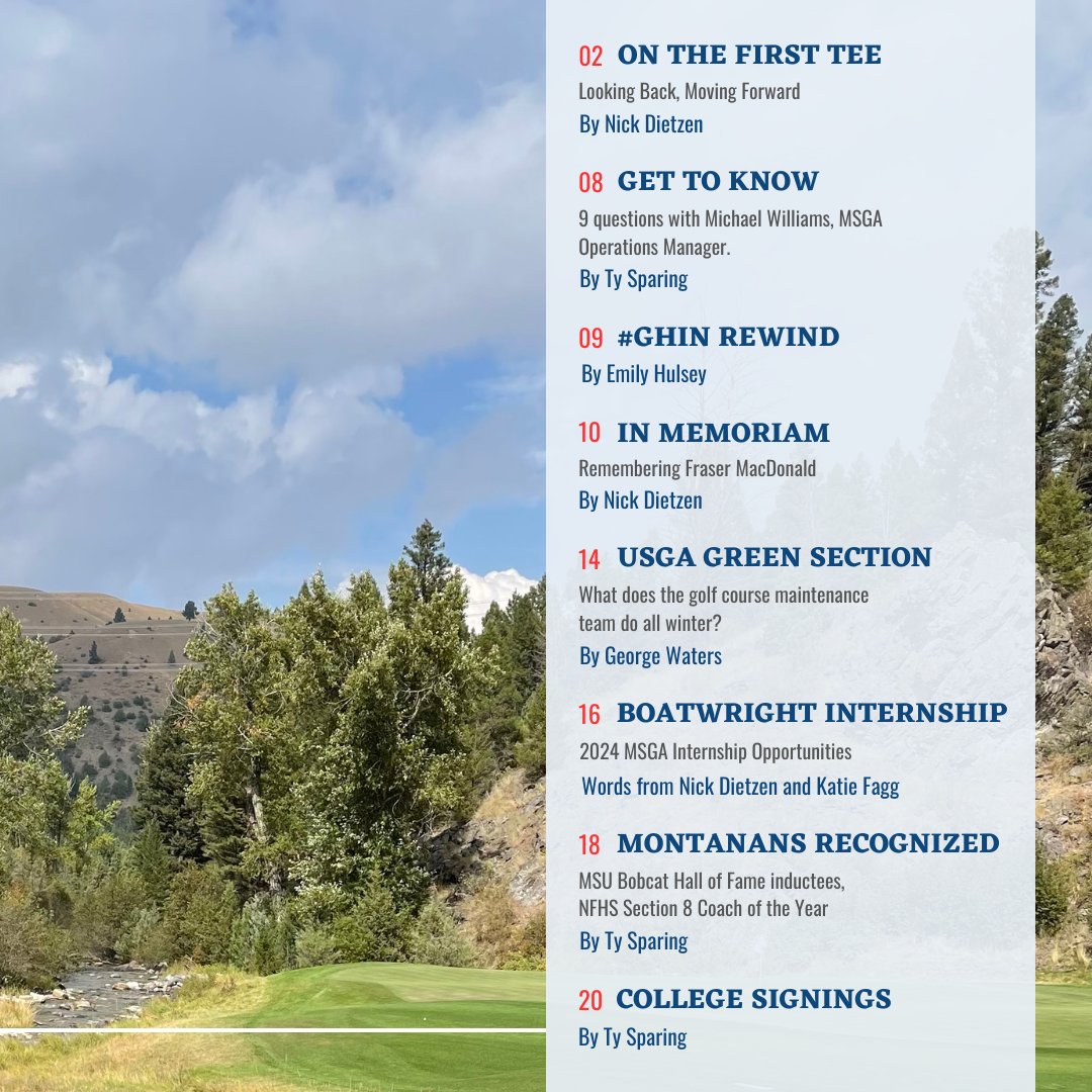 🚨 Did you see our new-look 406golf Newsetter? 🚨

Stay up-to-date on all things MSGA by reading through our bi-weekly newsletter. "Click here ➡️ to get started! issuu.com/msgagolf/docs/…
#406golf #mtgolf #golfmt