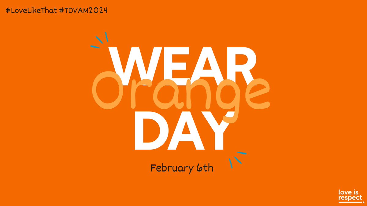 #WearOrangeDay is an annual effort everyday TDVAM to raise awareness about dating violence. By sharing pictures on your socials, you're helping us spread the message that everyone deserves a healthy relationship! #LoveLikeThat @loveisrespect