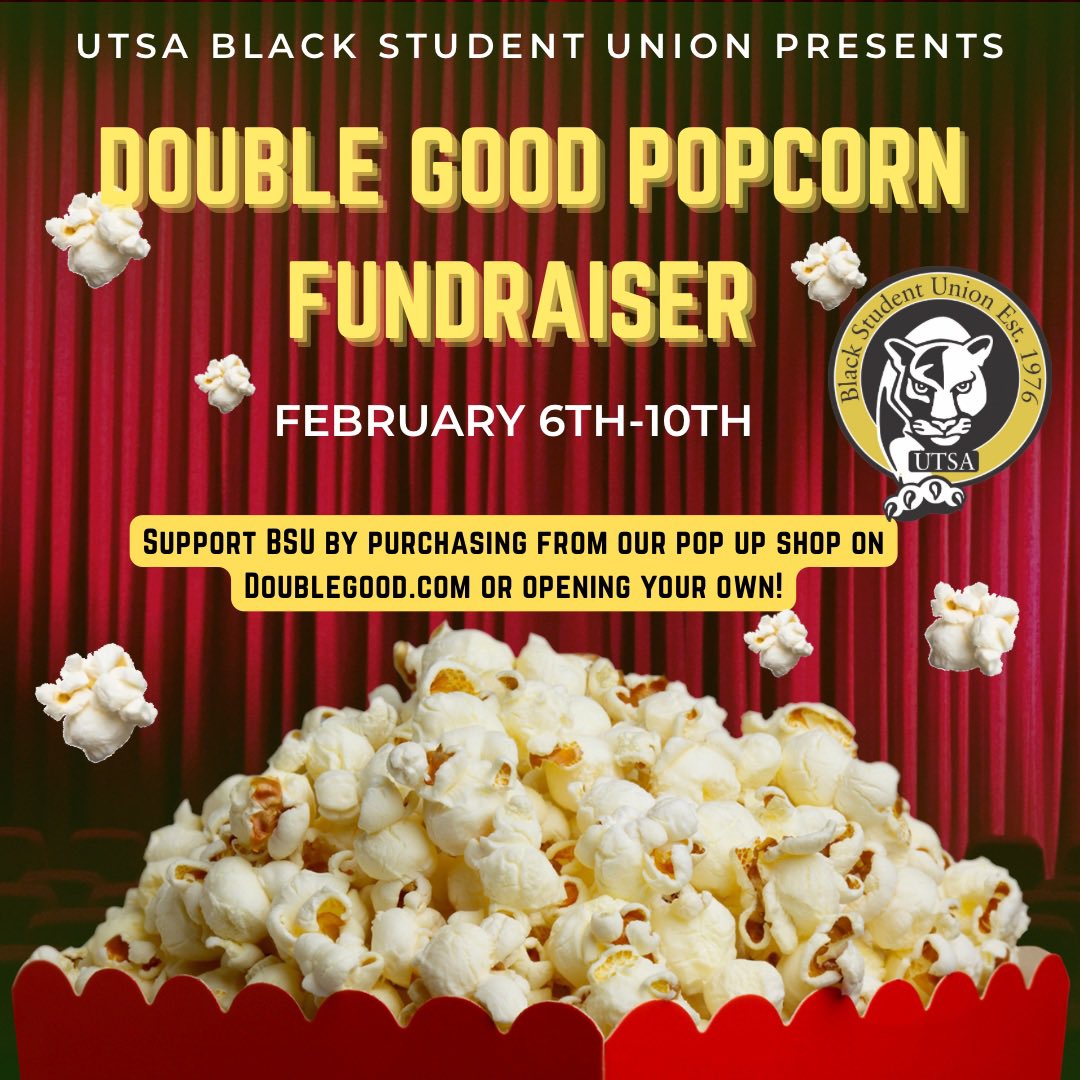 Pop it like it’s hot for our annual DoubleGood fundraiser🍿Support BSU by purchasing from our pop-up shop or opening your own on the Double Good website for a fundraising point! Our shop is open from February 6th-10th‼️ Be sure to enter our event code “RDR EDZ” upon creating!
