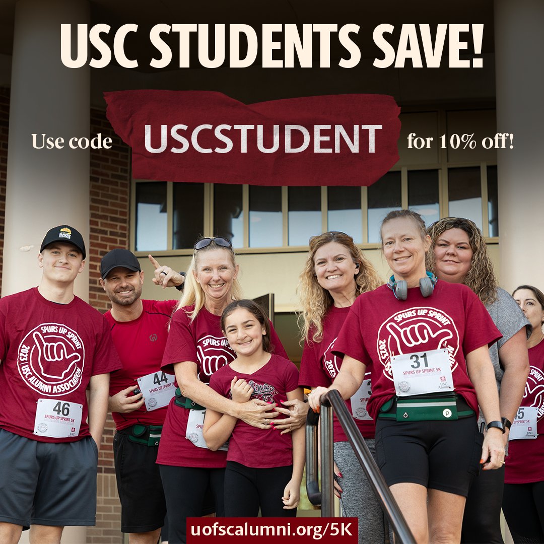 UofSCGC's tweet photo. Don't miss your chance to sprint for a cause! Sign up for Spurs Up Sprint presented by Prisma Health before prices increase on February 15th. Your participation will help support student scholarships. Sign up now and make a difference in a student life!
#spursupsprint https://t.co/oU4FTrs4KM
