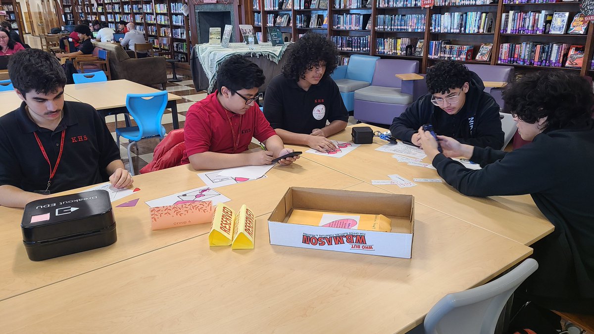 KHS_MediaCenter's tweet photo. Mrs. Soja's sophomore classes completed the mystery valentine breakout.  Although there were no groups that successfully broke out, several groups only had one lock left. https://t.co/UUDdfxfAxY