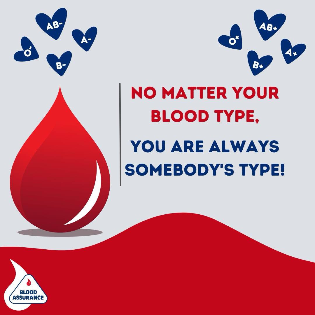 You are someone’s type BALifesaver! ❤️🩸All blood types are SO important to the community for different reasons. Whatever your type, you are needed and can help someone’s life through your donation! 🔗 bloodassurance.org/schedule 📞 800-962-0628 📱 BAGIVE to 999777