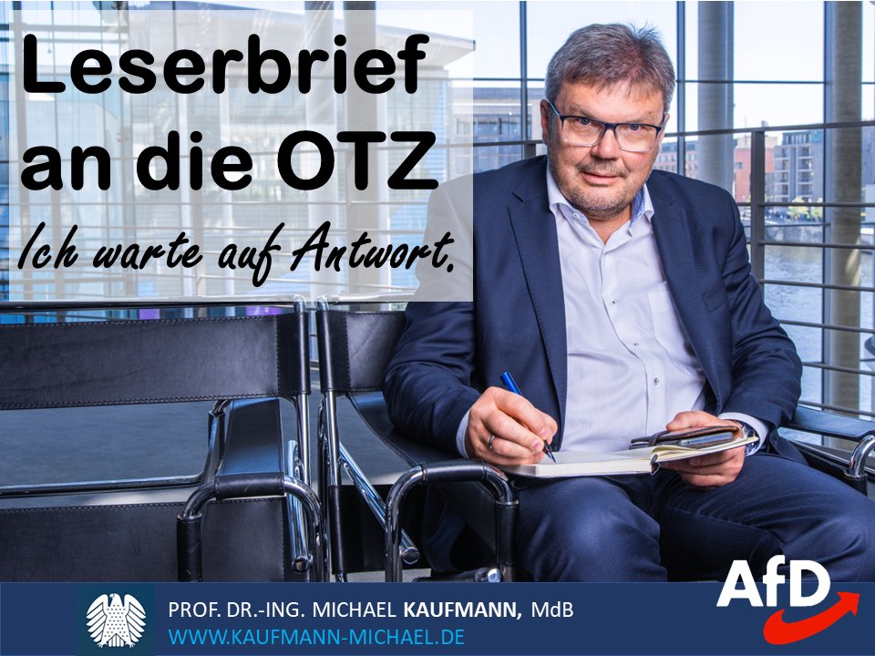 #Leserbrief zum Artikel „Ein #AfD-Mann als #Ehrengast“ in der Lokalausgabe der #OTZ für den #SaaleHolzlandKreis am 14.1.2024

Sehr geehrte Frau Larissa König,

ich kenne Sie nicht. Obwohl Sie seit einiger Zeit kleine Beiträge in einer der Lokalausgaben der OTZ in meinen Wahlkreis…