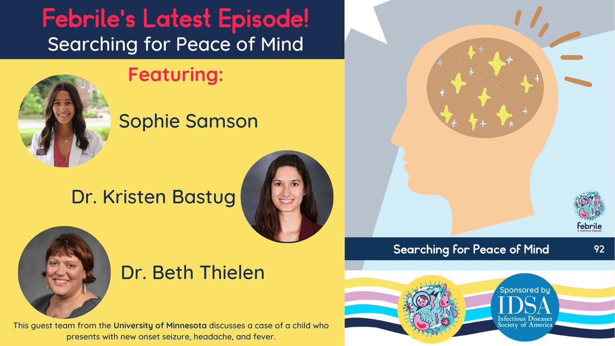 🦠#SophieSamson @DrBastugMD @thie0149 bring us the newest episode on encephalitis!

🎙️Subscribe anywhere podcasts are found!   febrilepodcast.captivate.fm/listen 

#IDTwitter #PedsID #PaedsID #IDMedEd