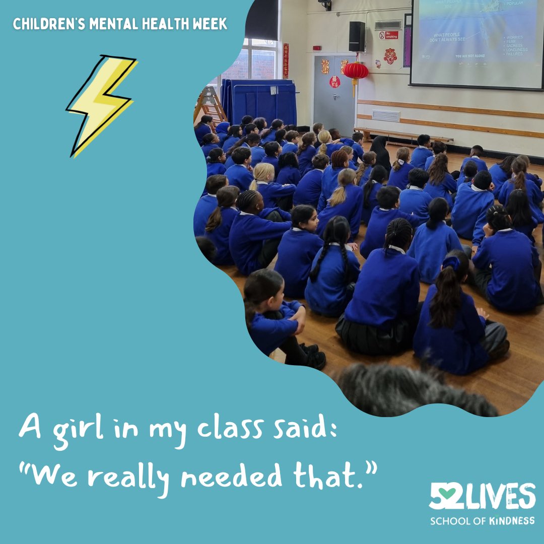 Thank you to all of the schools that took part in our live #ChildrensMentalHealthWeek assembly yesterday. The assembly reached more than 76,000 children!
After the assembly, a year 2 pupil told her teacher ‘we really needed that.’ Best feedback ever.