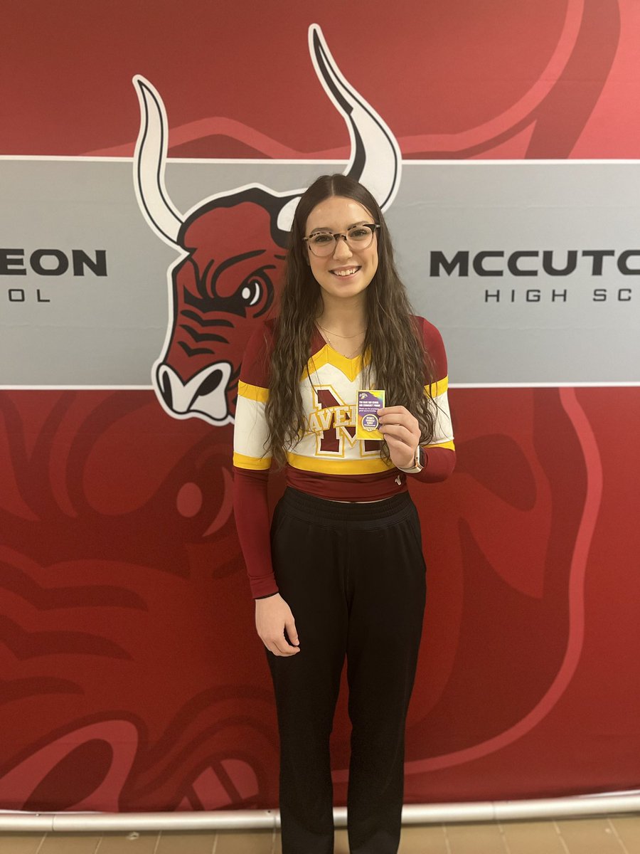 mccutcheonmavs's tweet photo. Congratulations to @MavCheerleading junior, Vanessa Carrico, who recently was nominated for an @IHSAA1 Sportsmanship Pin🤘 #MavPRIDE https://t.co/YdZgwCaPdC