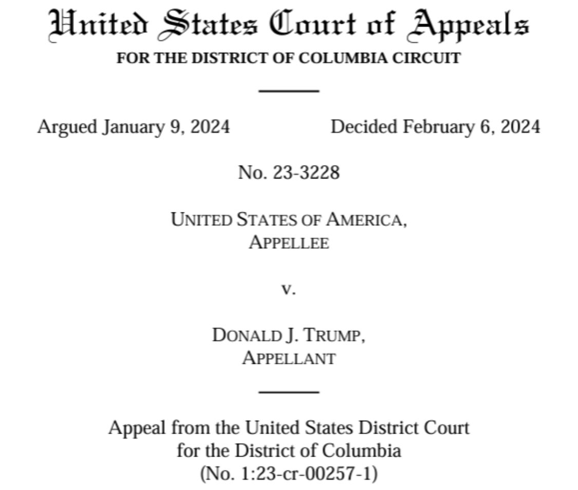 'For the purpose of this criminal case, former President Trump has become citizen Trump, with all of the defenses of any other criminal defendant. But any executive immunity that may have protected him while he served as President no longer protects him against this prosecution.'…