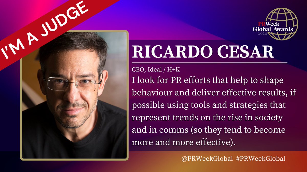 PRWeekGlobal's tweet photo. You still have time to enter the #PRWeekGlobal Awards 2024. 
Check out what some of our judges are looking for in entries. 

Don't miss your chance to stand out - enter now ➡️ https://t.co/GCgfKF3DZK

@ricardo_cesar @TishTashTalks @HenningSverdrup https://t.co/YQqJTZ1qbq