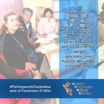ctvcperu's tweet photo. #CTVCalerta | Con tu familia o comunidad elaboren un Plan de Emergencia que los prepare ante los posibles riesgos por el Fenómeno El Niño, como huaicos, derrumbes, inundaciones, crecidas o desbordes de ríos ante las intensas lluvias.
📍Prevención es #ParticipaciónCiudadana https://t.co/MZM8DuCycl