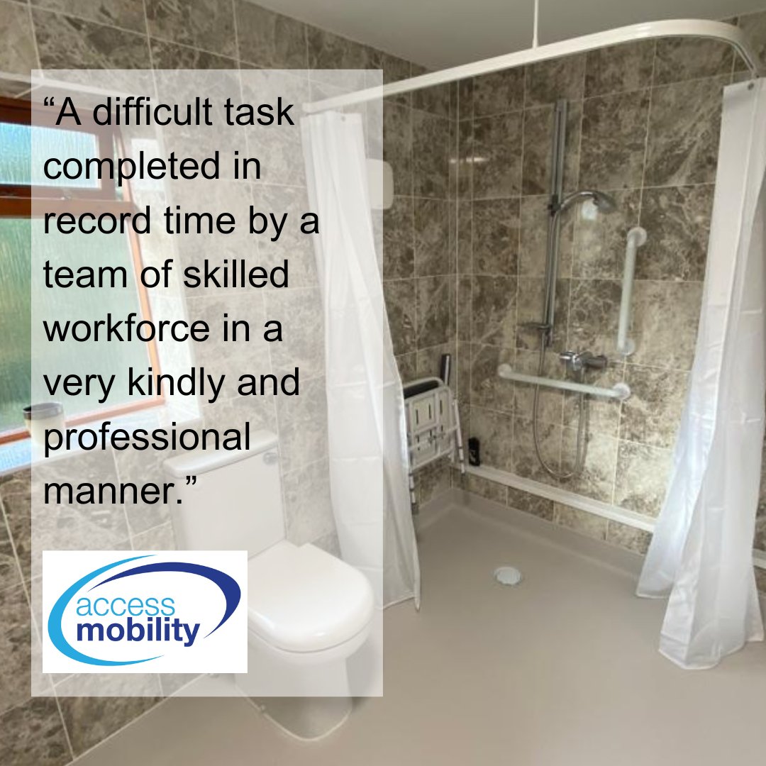 AccessMobil's tweet photo. We're so pleased this customer is happy with the quality of our service and that we provided a solution for them so they can continue to live at home.  

Looking for a specialist #contractor to make your home accessible? Call 01444 242415 or email info@accessmobility.co.uk. https://t.co/DKlUIqXxBn