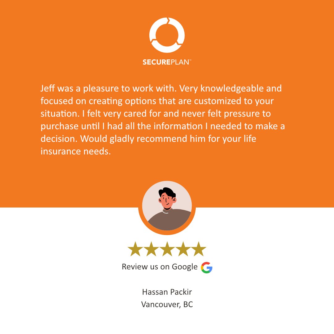 Thank you Hassan for the kind words and for taking the time to share your experience working with us. Your recommendation means a lot to us! 🧡

To book a free consultation, visit secureplan.ca 

#insurance #toronto #niagara #niagararegion #bc #britishcolumbia #alberta