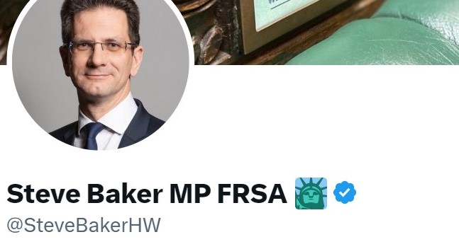 @AnnieCshandbag Maybe also a safe(r) seat?

He used to be  @SteveBakerHW in recognition of his High Wycombe constituency. The boundaries are changing which probably do not help but he would be likely to lose the seat.
Now he has ditched HW to become  @SteveBakerFRSA

Wonder why?

#BakerOUT