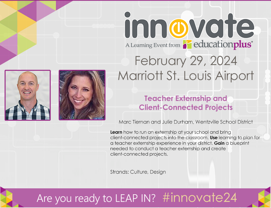 Marc Tiernan Ed.D (@wsdtiernan) on Twitter photo If you are attending <a href="/EducPlus/">EducationPlus</a> #innovate24 be sure to check out my presentation with <a href="/WSD_FutureReady/">WSD Future Ready</a>! We will be sharing ways you can bring client-connected projects to students through paid $$$ teacher field-trips! #wsdlearns #WeAreWentzville #FutureReady If you are attending <a href="/EducPlus/">EducationPlus</a> #innovate24 be sure to check out my presentation with <a href="/WSD_FutureReady/">WSD Future Ready</a>! We will be sharing ways you can bring client-connected projects to students through paid $$$ teacher field-trips! #wsdlearns #WeAreWentzville #FutureReady