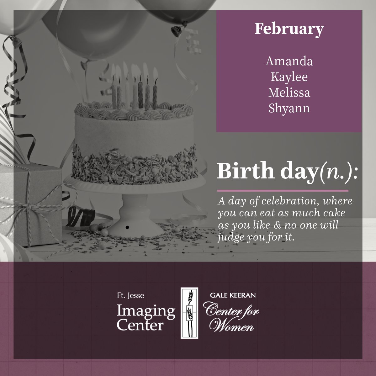It's your special day—the day you get a free dessert at a restaurant in exchange for being stared at by everyone in the place! Happy birthday to our team members with February birthdays! #birthday #teamFJIC #FJICRocks #weloveourteam
