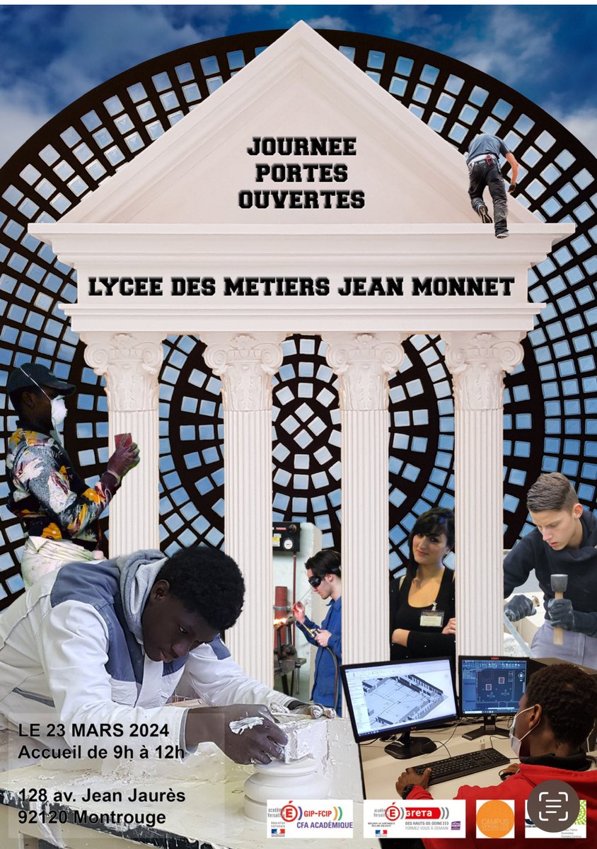 des_monnet's tweet photo. #SavetheDate, #LycéeJeanMonnet ouvre ses portes samedi 23 mars à #Montrouge. Venez découvrir nos formations rares et recherchées en #Batiment et Gestion Administration! Un Lycée convivial à taille humaine aux plus près de la réussite et du bien être de ses élèves. Venez nombreux https://t.co/ilgYQ1bZvX