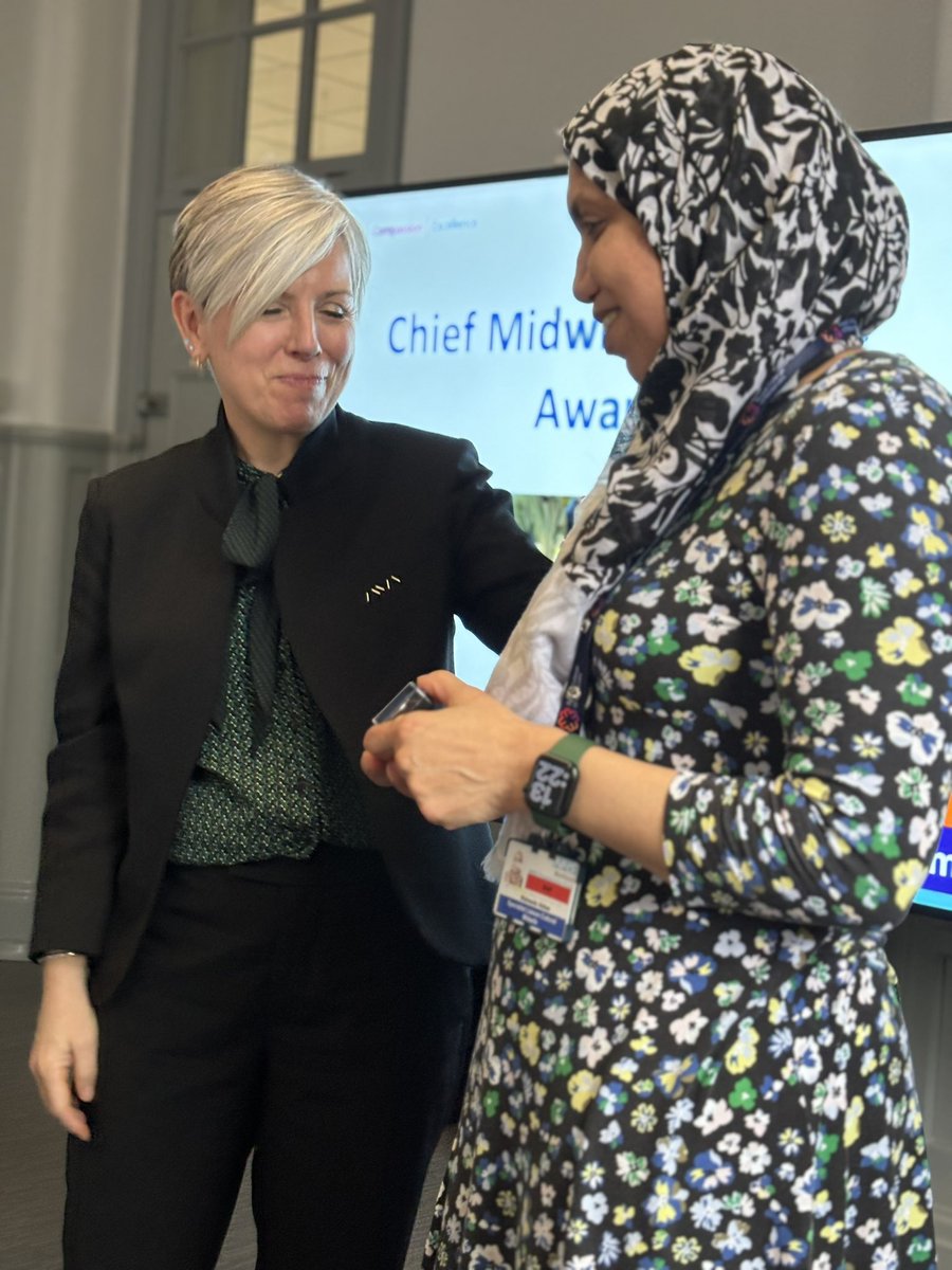 It gave me great pleasure to join Kate Brintworth Chief Midwifery Officer NHSE in presenting @wabbasy Waheeda Abbas with her Chief Midwifery Award at Royal Bolton Hospital