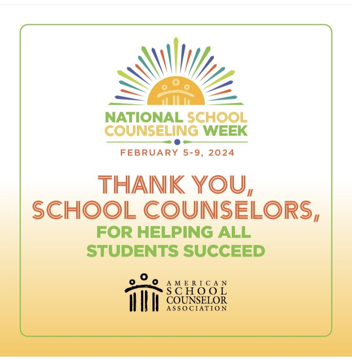 Happy National School Counseling Week! Thank you to all of our counselors!!