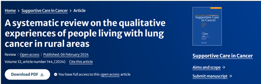 Daisy McInnerney (@daisymcinnerney) on Twitter photo Important new review out day - spotlighting the challenges faced by people with lung cancer in rural areas, including travel distance, cost of accessing services, and sociocultural factors - led by <a href="/S_Cooke92/">Samuel Cooke</a> and fab team <a href="/LIIRH_UoL/">Lincoln International Institute for Rural Health</a>
doi.org/10.1007/s00520…
<a href="/QMUL_WIPH/">Wolfson Institute of Population Health</a> Important new review out day - spotlighting the challenges faced by people with lung cancer in rural areas, including travel distance, cost of accessing services, and sociocultural factors - led by <a href="/S_Cooke92/">Samuel Cooke</a> and fab team <a href="/LIIRH_UoL/">Lincoln International Institute for Rural Health</a>
doi.org/10.1007/s00520…
<a href="/QMUL_WIPH/">Wolfson Institute of Population Health</a>