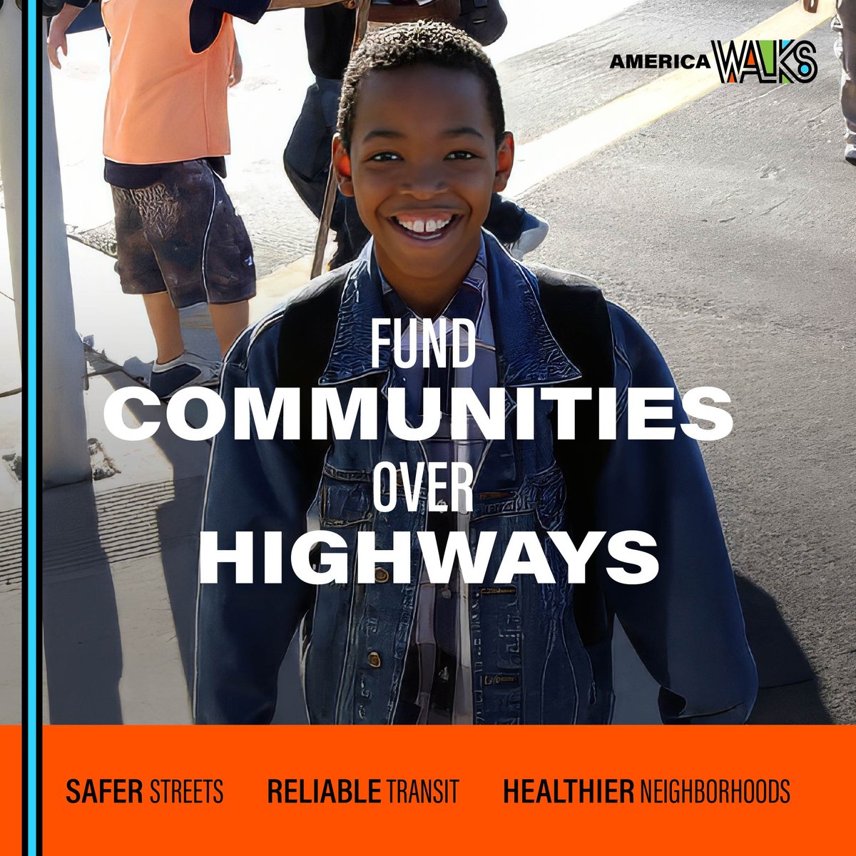 Imagine #safestreets, reliable #publictransportation, and healthier neighborhoods. Join us in building community-centered, climate-resilient places by urging our leaders to hit pause on destructive highway expansions. ‼️Add your name today: bit.ly/4bqrBUa #americawalks