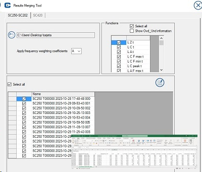 cesva's tweet photo. Nuevo #software “Results Merging Tools” (RMT) para agrupar resultados de mediciones en un único fichero: RMT permite obtener, en un único fichero csv, los resultados finales de varias mediciones realizadas con sonómetros #CESVA (#SC250, #SC202 o #SC420 https://t.co/ojsVVxblsx