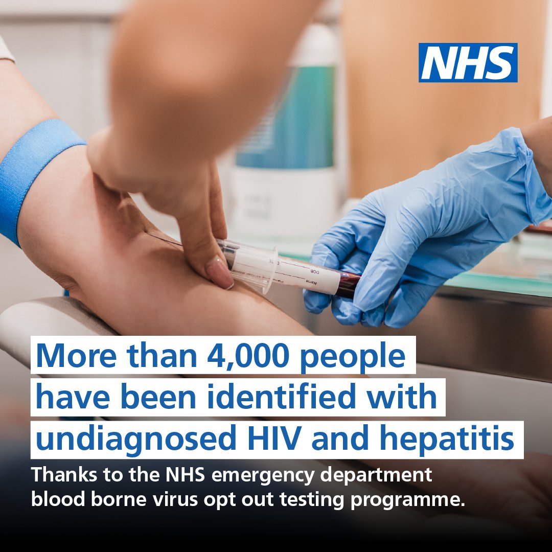 Over the last 21 months, more than 4,000 people have been identified with undiagnosed HIV and hepatitis and put on a treatment pathway — thanks to the blood borne virus opt out testing programme. 👏 #HIVTestingWeek