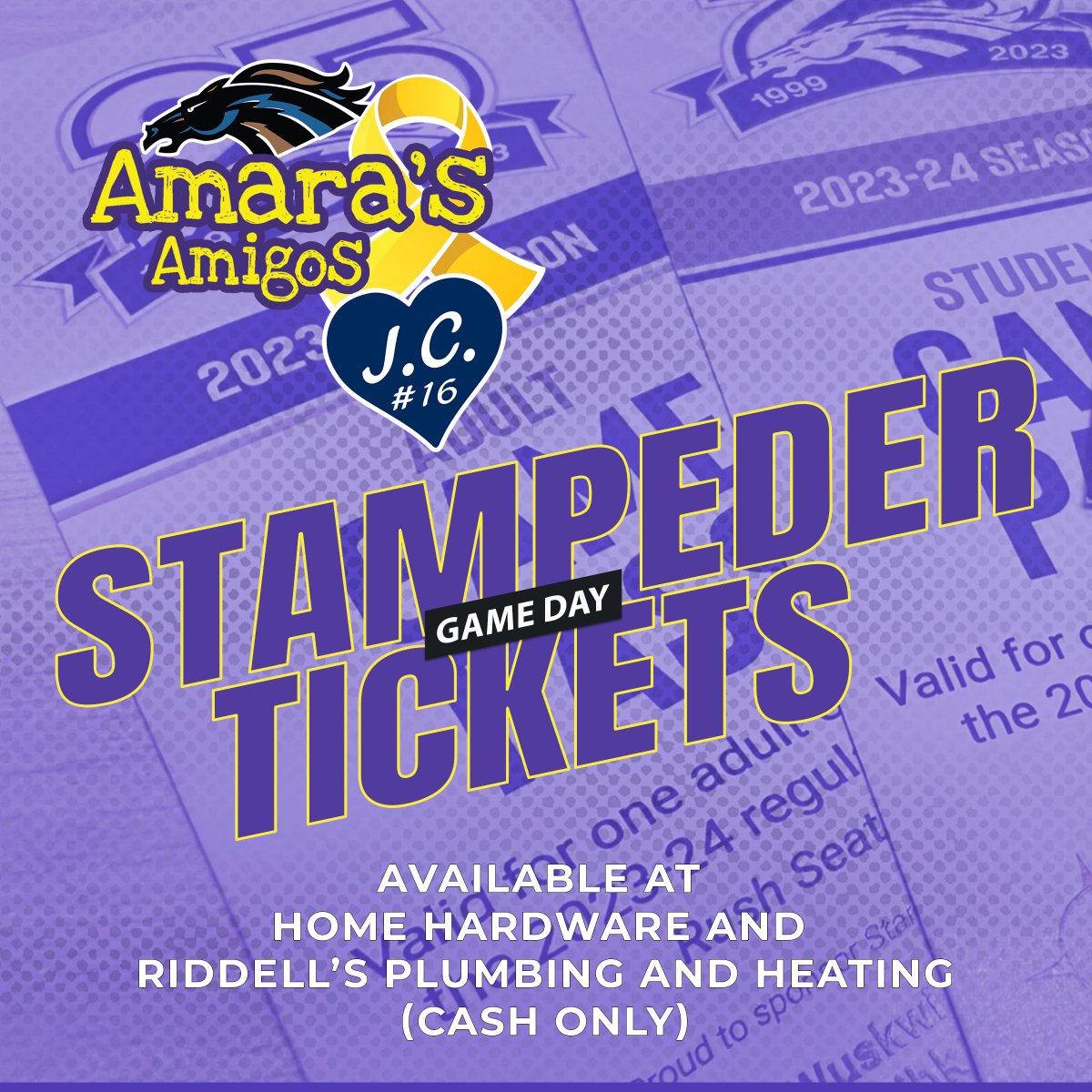 Amara’s Amigos game night is fast approaching. Tickets are available at Home Hardware or Riddell’s Plumbing &amp; Heating. 

If you are not able to attend and want to contribute, please head to our website, donate through the Stamps app or click the link here

stampedershockey.square.site/amara