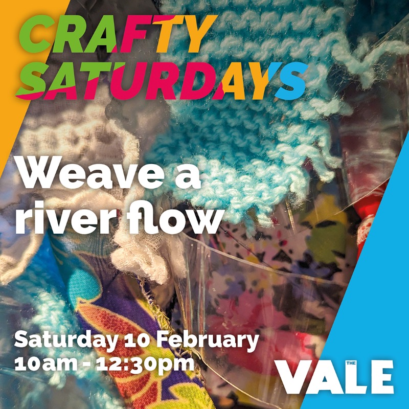 TheValeMossley's tweet photo. โ๏ธ ๐ Crafty Saturdays. Join us Saturday 10 February at The Vale, 10am - 12.30pm. Weave a river flow with Martha. ๐ โ๏ธ Itโs FREE! ๐ #CraftySaturdays #MossleyFreeActivities #Craft #TheVale #Event #Mossley #Making #InTameside #Weaving https://t.co/dXMsjz64yk