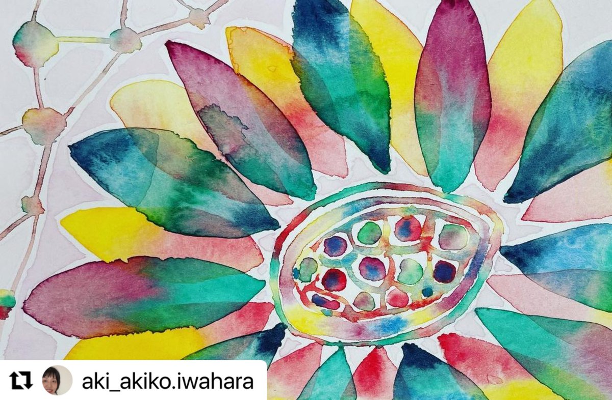 透明水彩やっぱり好き😊
花💐
#透明水彩 #花 #カラフル
#watercolour #watercolor #flower 
#akikoiwahara