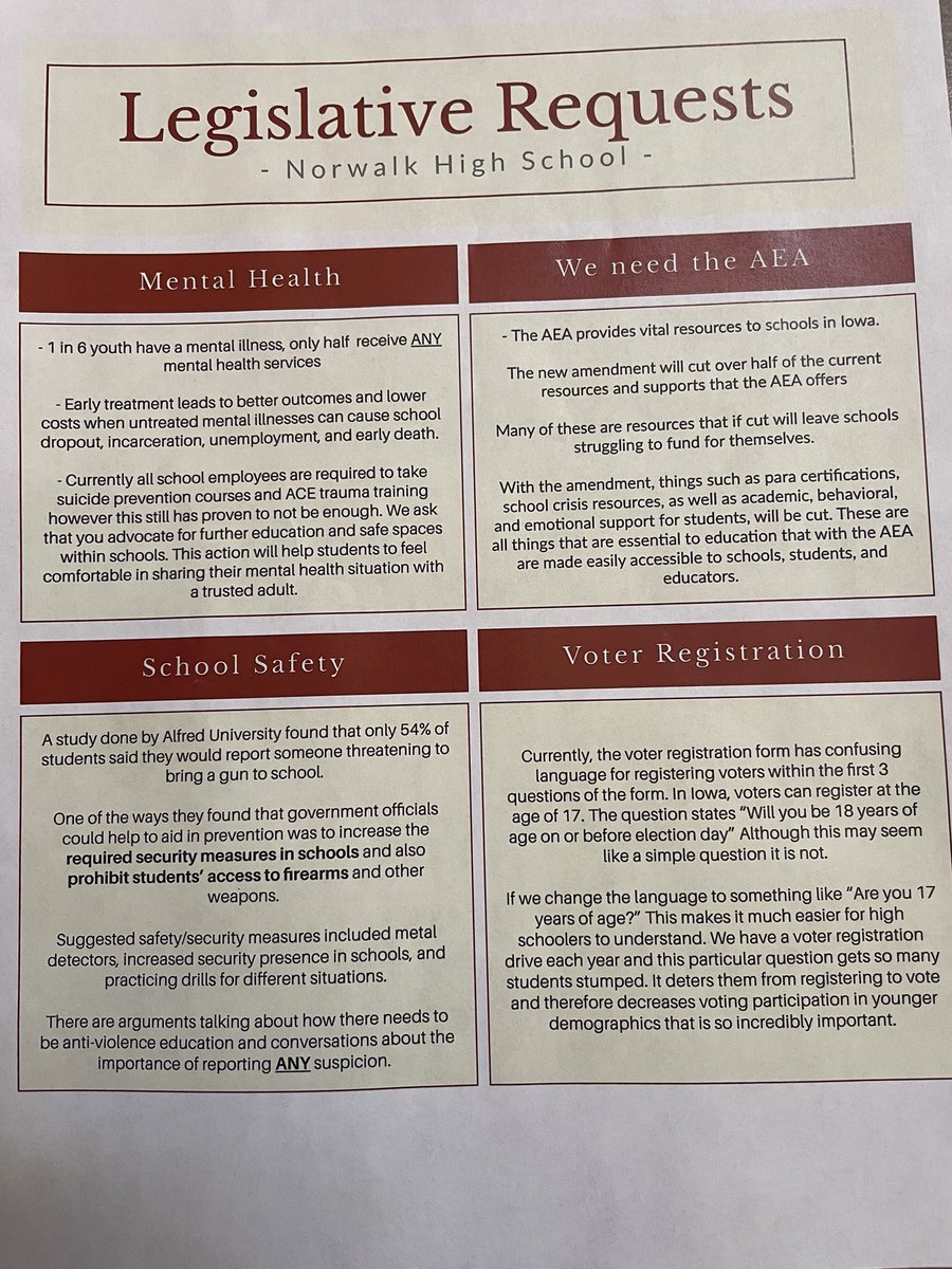 Shawn_Holloway's tweet image. With @NorwalkSchools students at the capitol advocating on the below important topics.