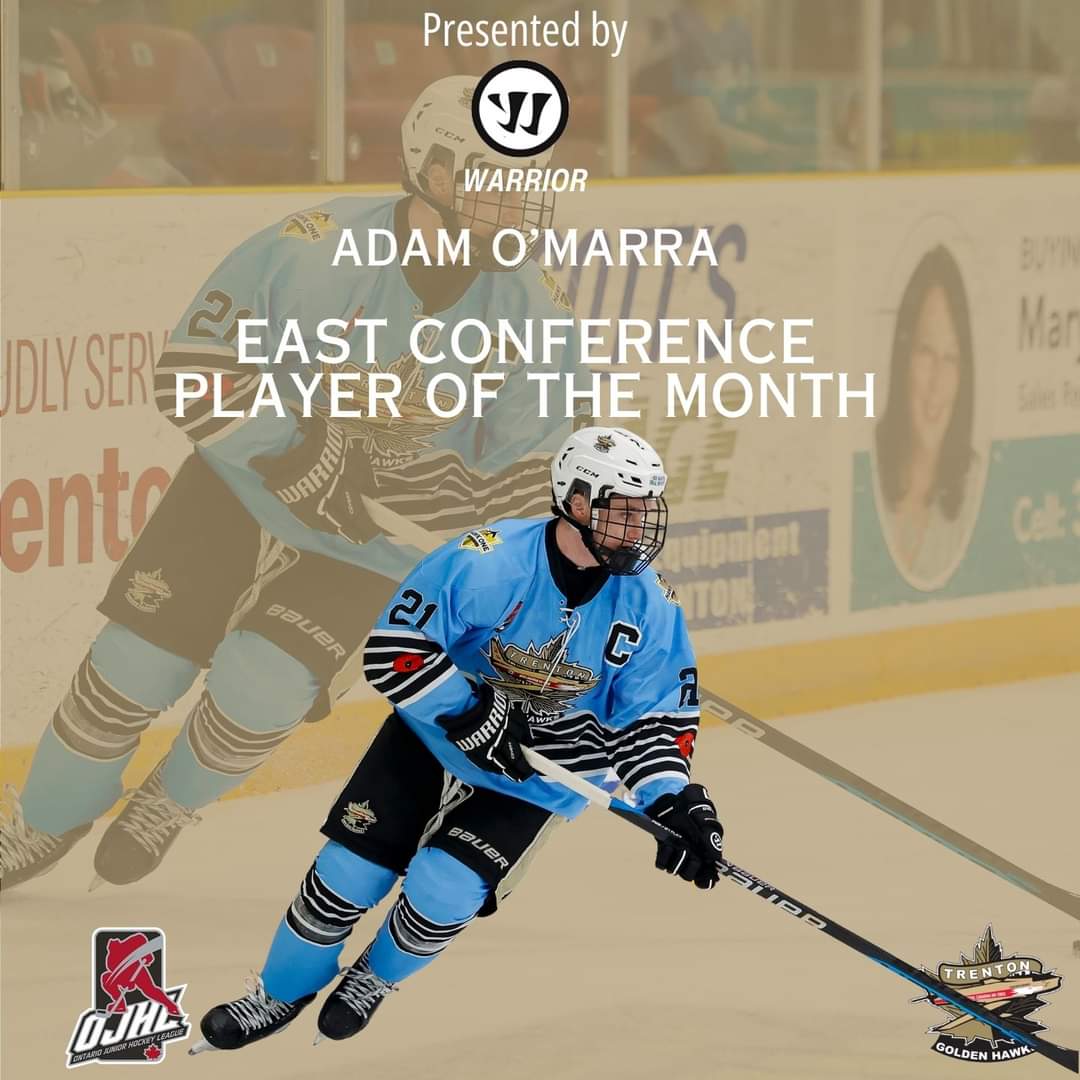 Trenton Golden Hawks' high-flying O’Marra is OJHL Warrior East Player of Month 
🔗
ojhl.ca/trentons-omarr…

#leagueofchoice | #ojhl |  #MadeForThis |  ^ojjm

📸 Amy Deroche/OJHL Images